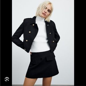 Zara Metal Button Cropped Jacket
